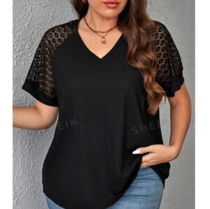 NEW Lace Shirtsleeve VNeck Top